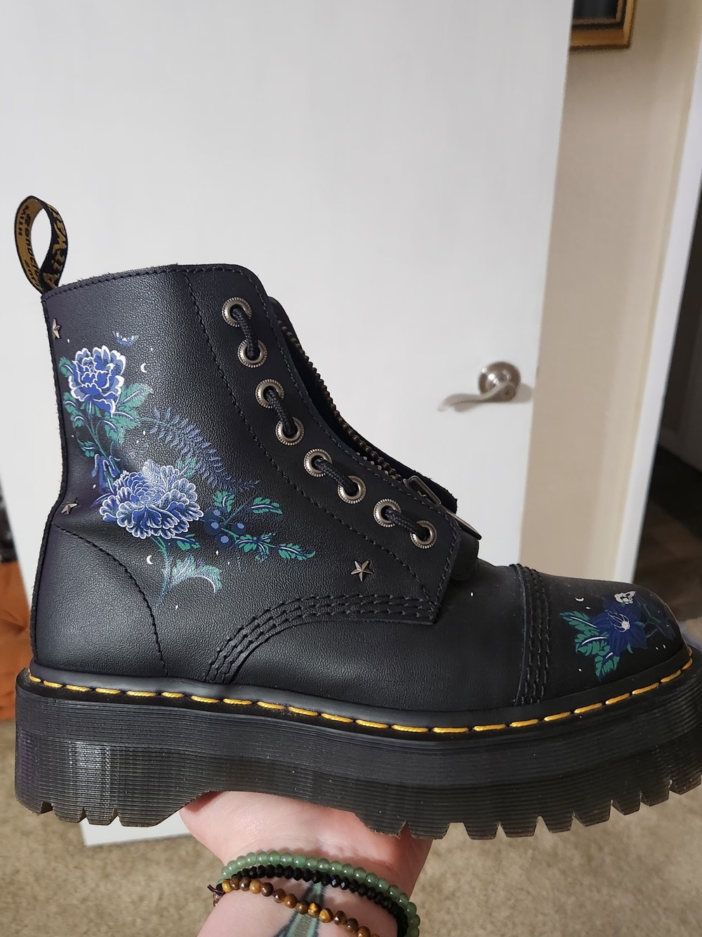 Dr. Martens Mystic Floral Leather Platform - Picture 1 of 5